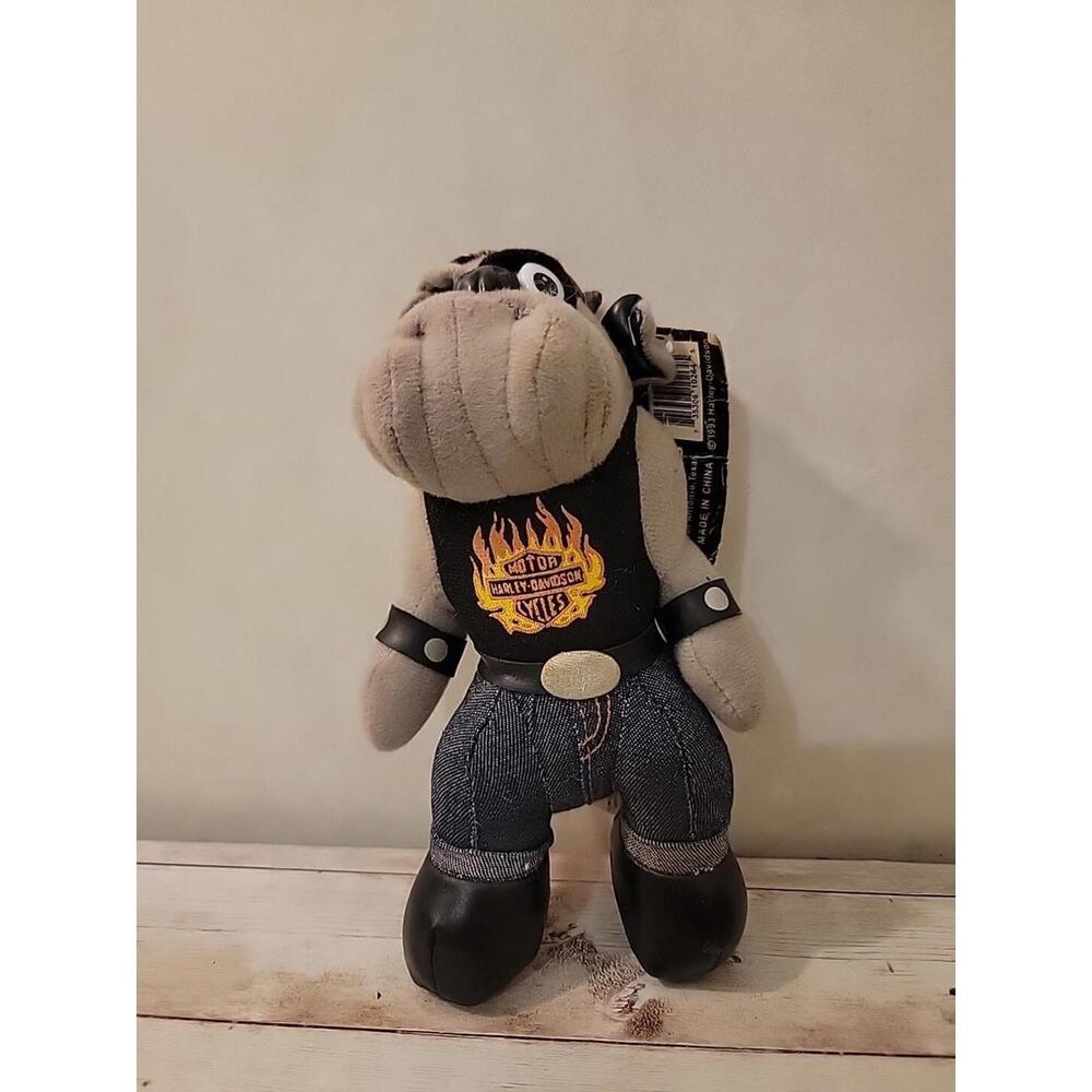 Vintage 1983 Play by Play HARLEY DAVIDSON Biker Bull Dog Stuffed Animal